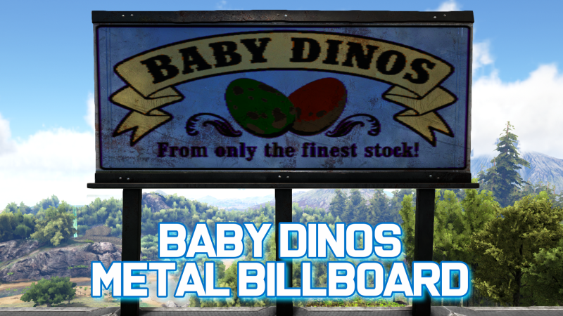 Baby Dinos Metal Billboard - ARK Painting Preview