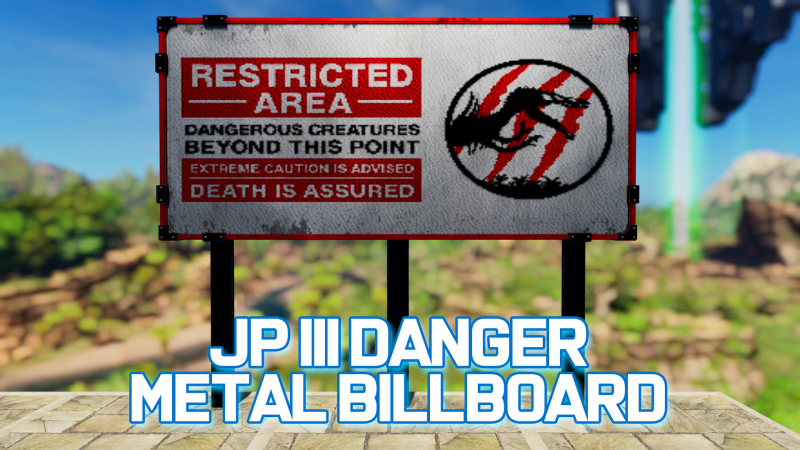 Jurassic Park III Danger Metal Billboard - ARK Painting Preview